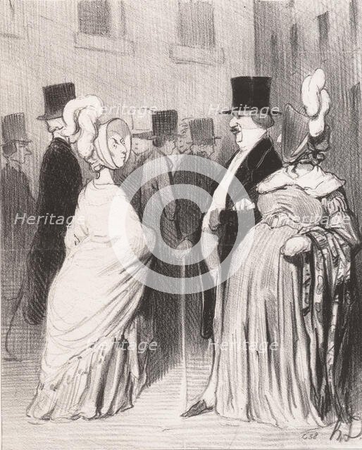 Les Etrangers à Paris: Les Etrangers dévisagés par eux mêmes, 1844. Creator: Honore Daumier.