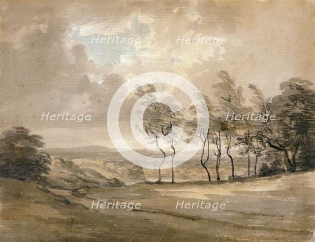 'View of Hampstead Heath', 18th century. Artist: Paul Sandby.