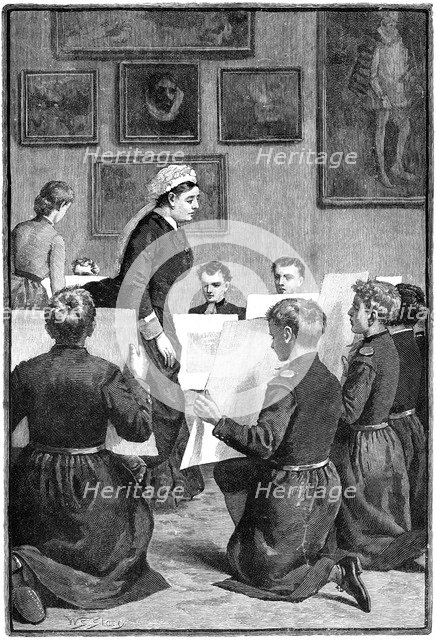 Blue-coat boys at Buckingham Palace, mid-late 19th century, (1900).Artist: W Stacey