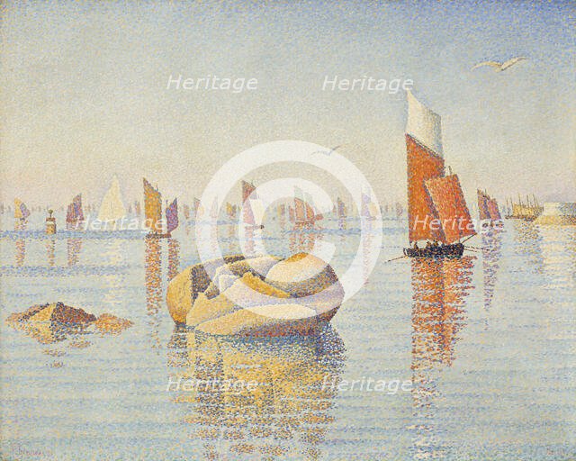 Concarneau, Morning Calm (Opus no. 219, Larghetto), 1891. Creator: Signac, Paul (1863-1935).