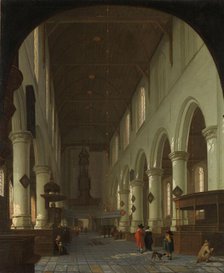 Interior of the Oude Kerk in Delft from the Choir toward the Portal, 1660-1690. Creator: Cornelis de Man.