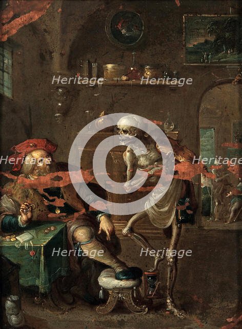 Death Playing the Fiddle, First third of 17th cen.. Creator: Francken, Frans, the Younger (1581-1642).