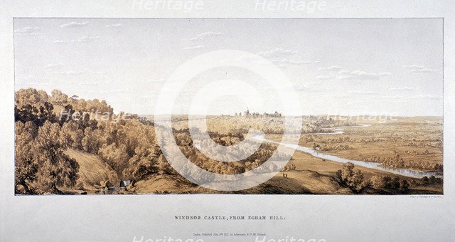 View of Windsor Castle from Egham Hill, Berkshire, 1851. Artist: Standidge & Co