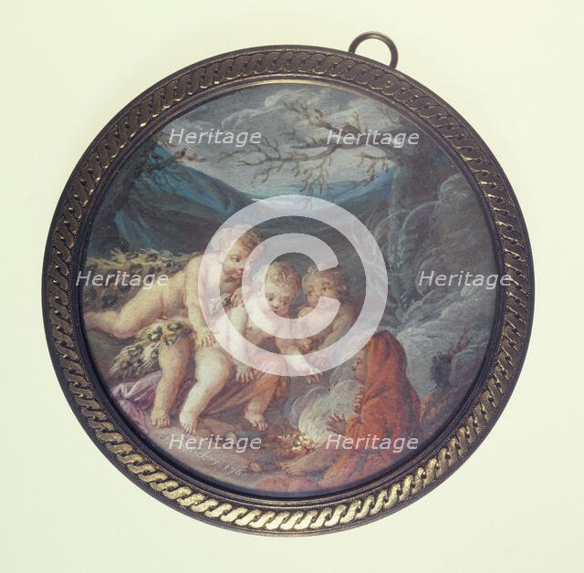 Cherubs in winter, c1850. Creator: Ecole Francaise.