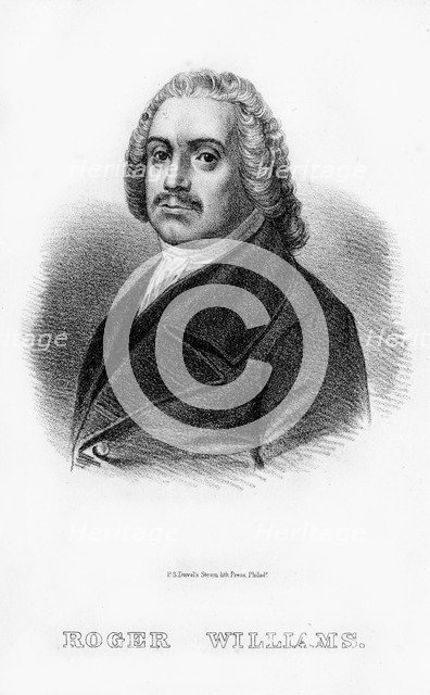 Roger Williams, Anglo-American theologian, 1854. Artist: Unknown