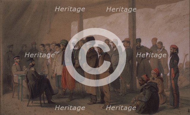 The Interrogation, 1855. Artist: Timm, Vasily (George Wilhelm) (1820-1895)