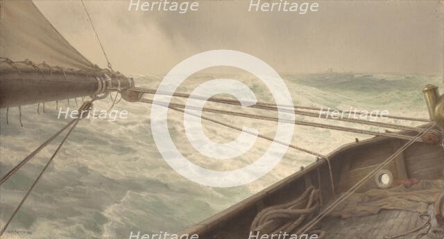 Stern of the Alda, rough seas, 1905. Creator: Henry Brokman.