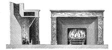 Rumford's fireplace, c1880. Artist: Unknown