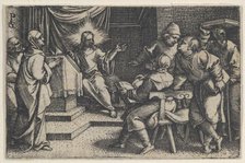 Christ with the Doctors in the Temple, from The Story of Christ, 1534-35. Creator: Georg Pencz.