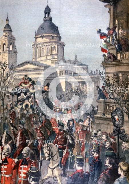 Funeral of Lajos Kossuth, Budapest, 21st March 1894.  Artist: Paul Merwart