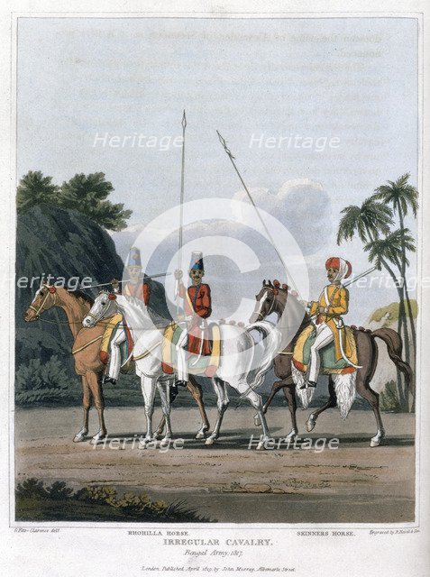 'Irregular Cavalry, Bengal Army 1817' (1819). Artist: Havell & Son