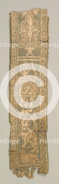 Silk Decorative Tunic Band with a Hunter, 700s. Creator: Unknown.