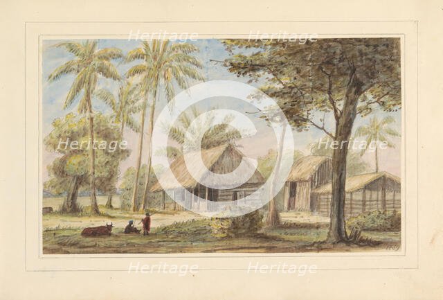 The Good Expectation at the Wanica Canal; from an album of drawings of Suriname, 1859. Creator: Jacob van Geffen.