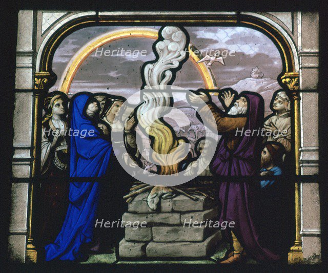 Detail of a stained glass window in Chartres, 19th century. Artist: Unknown