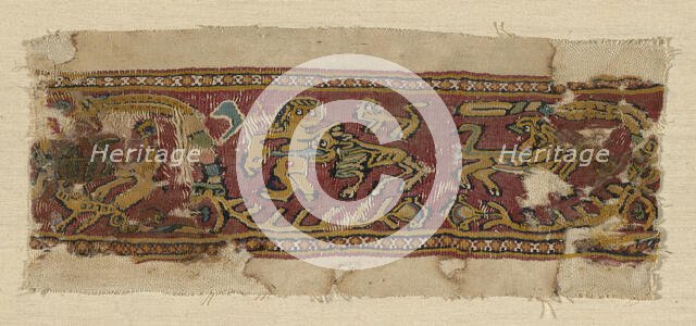 Fragment of a Border, Egypt, Roman period (30 B.C.- 641 A.D.)/Arab period (641-969), 6th/7th cent. Creator: Unknown.