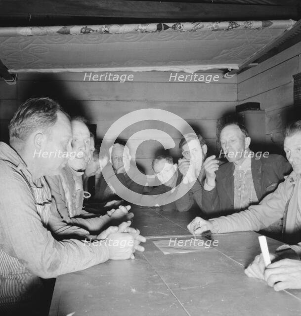 Meeting of the camp council, FSA camp, Farmersville, California, 1939. Creator: Dorothea Lange.