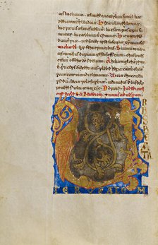 Inhabited Initial U; Breviary, 1153. Creator: Unknown.