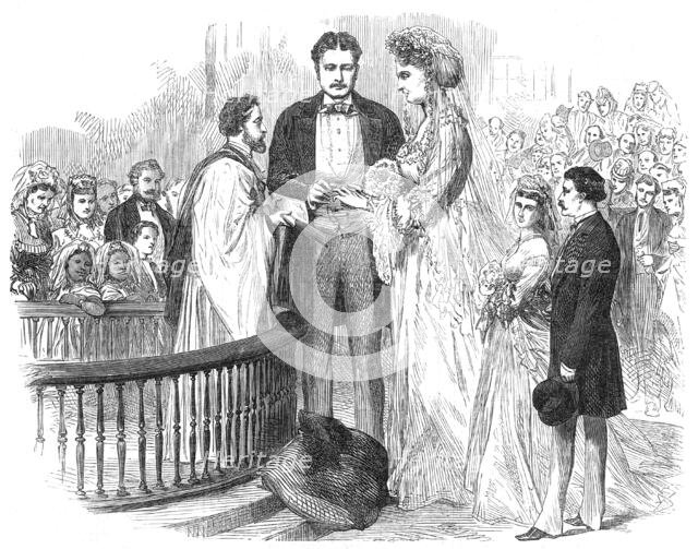 Extraordinary marriage at St. Martin's Church on Saturday last, 1871. Creator: Unknown.