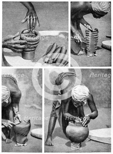 The making of a pot, Mendi, Papua New Guinea, 1922.Artist: Northcote Thomas