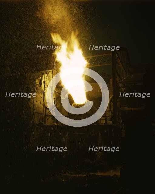 A scene in a steel mill, Republic Steel, Youngstown, Ohio, 1941. Creator: Alfred T Palmer.