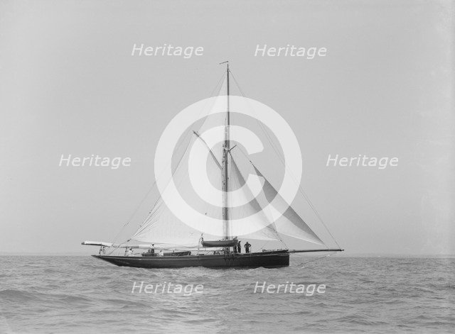 The cutter 'Monara' under sail, 1913. Creator: Kirk & Sons of Cowes.