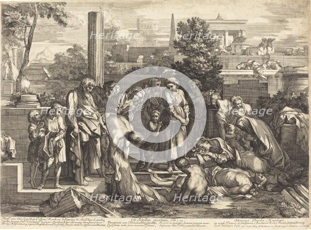 Sepelire mortuos, 1665/1670. Creator: Sébastien Bourdon.