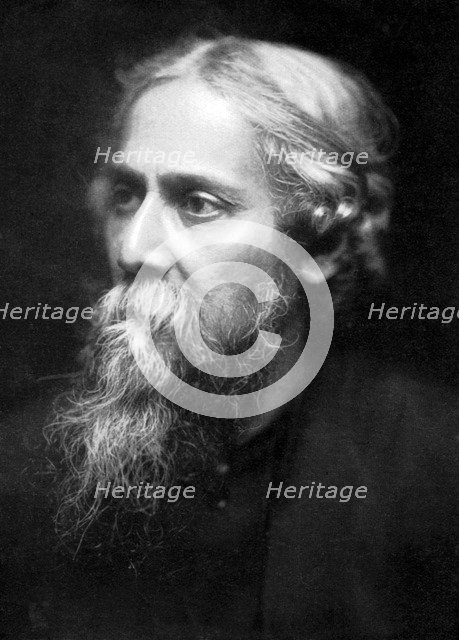 Rabindranath Tagore (1861-1941), Indian philosopher and poet, c1930-1941. Artist: Unknown