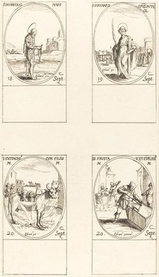 St. Ferreolus; St. Januarius; St. Eustachius & his Children; Sts. Fausta & Evelasius. Creator: Jacques Callot.
