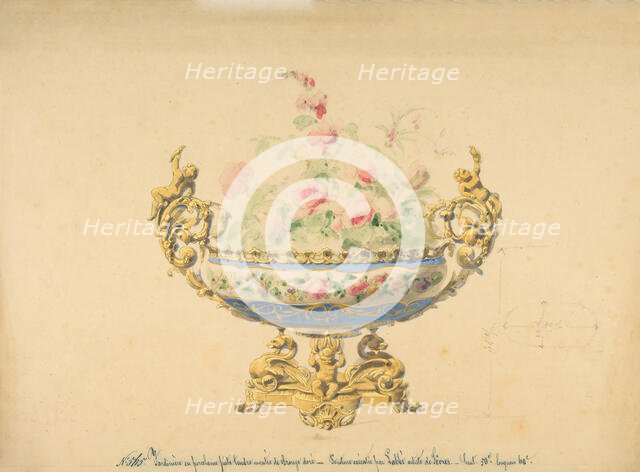Design for a Jardiniere, 19th century. Creator: Anon.