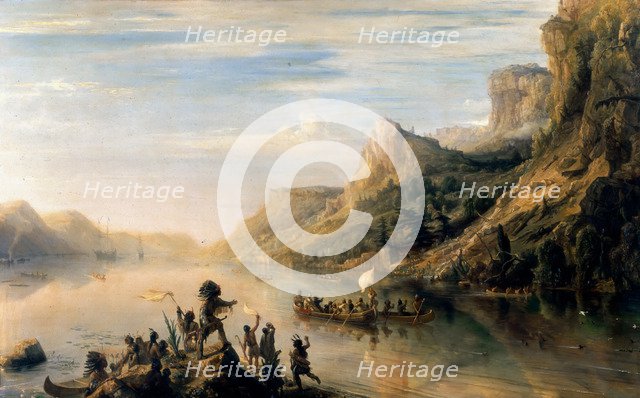 Jacques Cartier discovered the Saint Lawrence River in 1535. Artist: Gudin, Théodore (1802-1880)
