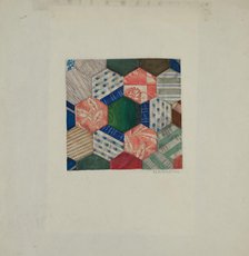 Silk Quilt - "Honeycomb" Pattern, c. 1939. Creator: Elgin Moncure Styll.