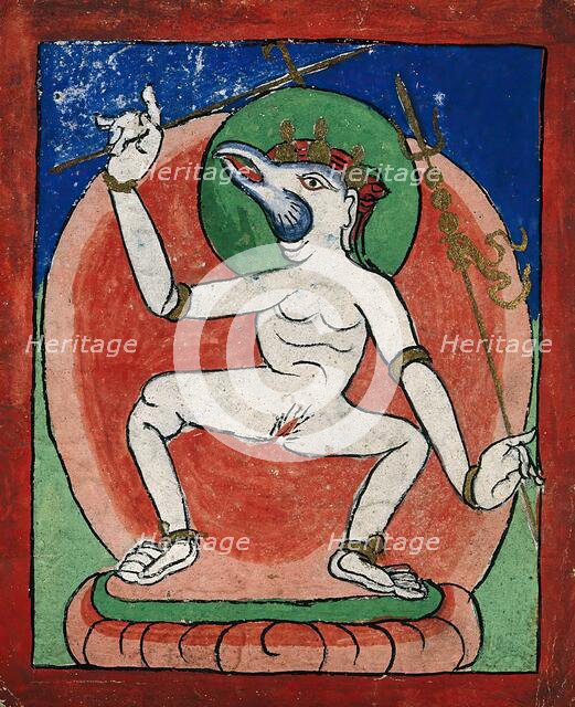 Tibetan fortune telling card. Creator: Unknown.