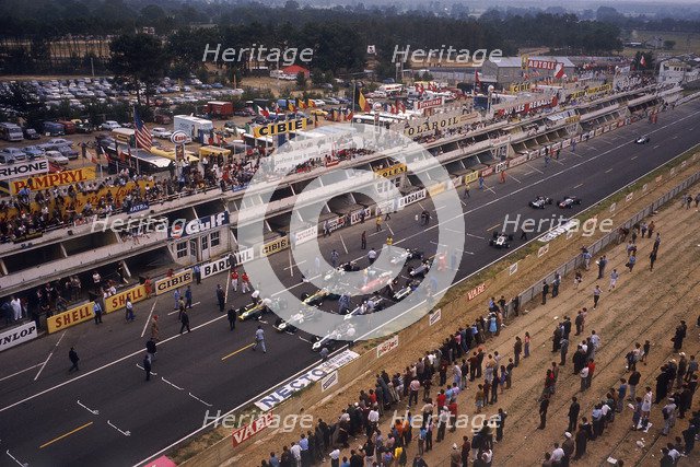 Starting grid of the French Grand Prix, Le Mans, 1967. Artist: Unknown