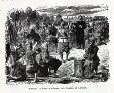 Swedes at Prayer before the Battle of Lützen, 1882. Artist: Anonymous  