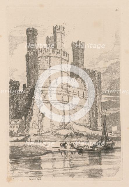 Liber Studiorum: Plate 28, Caernarvon Castle, N. Wales, 1838. Creator: John Sell Cotman (British, 1782-1842).