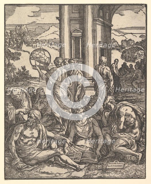 Frontispiece to 'Le sorti di Francesco Marcolini da Forli intitolato Giardino di Pensieri', 1540. Creator: Giuseppe Porta.