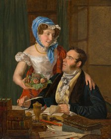 The Cartographer Professor Josef Jüttner and His Wife, 1824. Creator: Ferdinand Georg Waldmuller.