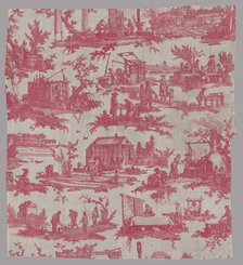 Les Travaux de la Manufacture (The Activities of the Factory) (Furnishing Fabric), France, 1783/84. Creator: Oberkampf Manufactory.