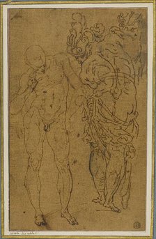 Male Nude and Warrior in Armor, n.d. Creator: Unknown.