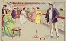 Peg quoits on board a Red Star Line passenger ship, 1907. Creator: Unknown.