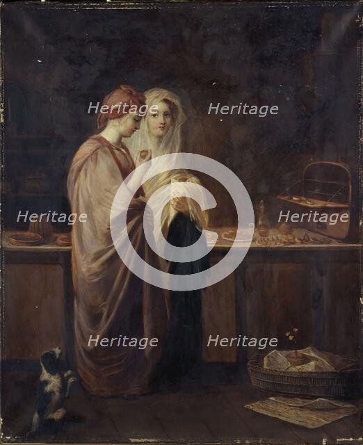 Two elegant women in a pastry shop, between 1801 and 1900. Creator: Hortense Lescot.