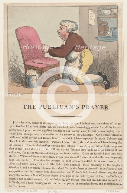 The Publican's Prayer, September 20, 1801., September 20, 1801. Creator: Thomas Rowlandson.
