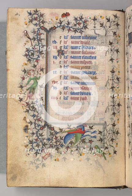Hours of Charles the Noble, King of Navarre (1361-1425): fol. 2v, February, c. 1405. Creator: Master of the Brussels Initials and Associates (French).