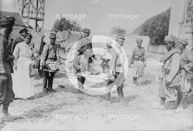 Wounded Moroccan on stretcher, between c1914 and c1915. Creator: Bain News Service.