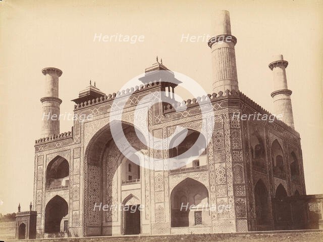 Akbar's Tomb at Sikandra, India, 1860s-70s. Creator: Unknown.