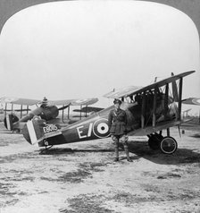 Sopwith Camel aircraft ready for a patrol over the German lines, World War I, c1917-c1918. Artist: Realistic Travels Publishers