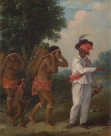 West Indian Man of Color, Directing Two Carib Women with a Child, ca. 1780. Creator: Agostino Brunias.