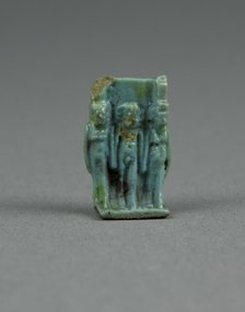 Amulet of the Goddesses Isis and Nephthys with Horus Standing Between, Egypt, Third Intermediate... Creator: Unknown.