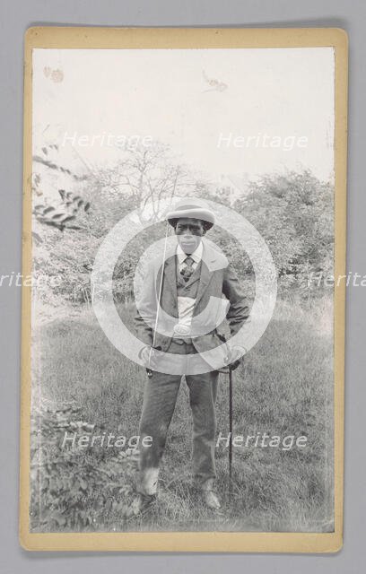 Photograph of an unidentified man holding a saber, ca. 1920. Creator: Unknown.
