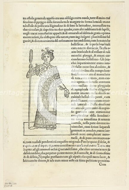 A Nymph from Hypnerotomachia Poliphili (The Strife of Love in a Dream), Plate 55 from...1929. Creators: Unknown, Aldus Manutius, Francesco Colonna, Wilhelm Ludwig Schreiber.